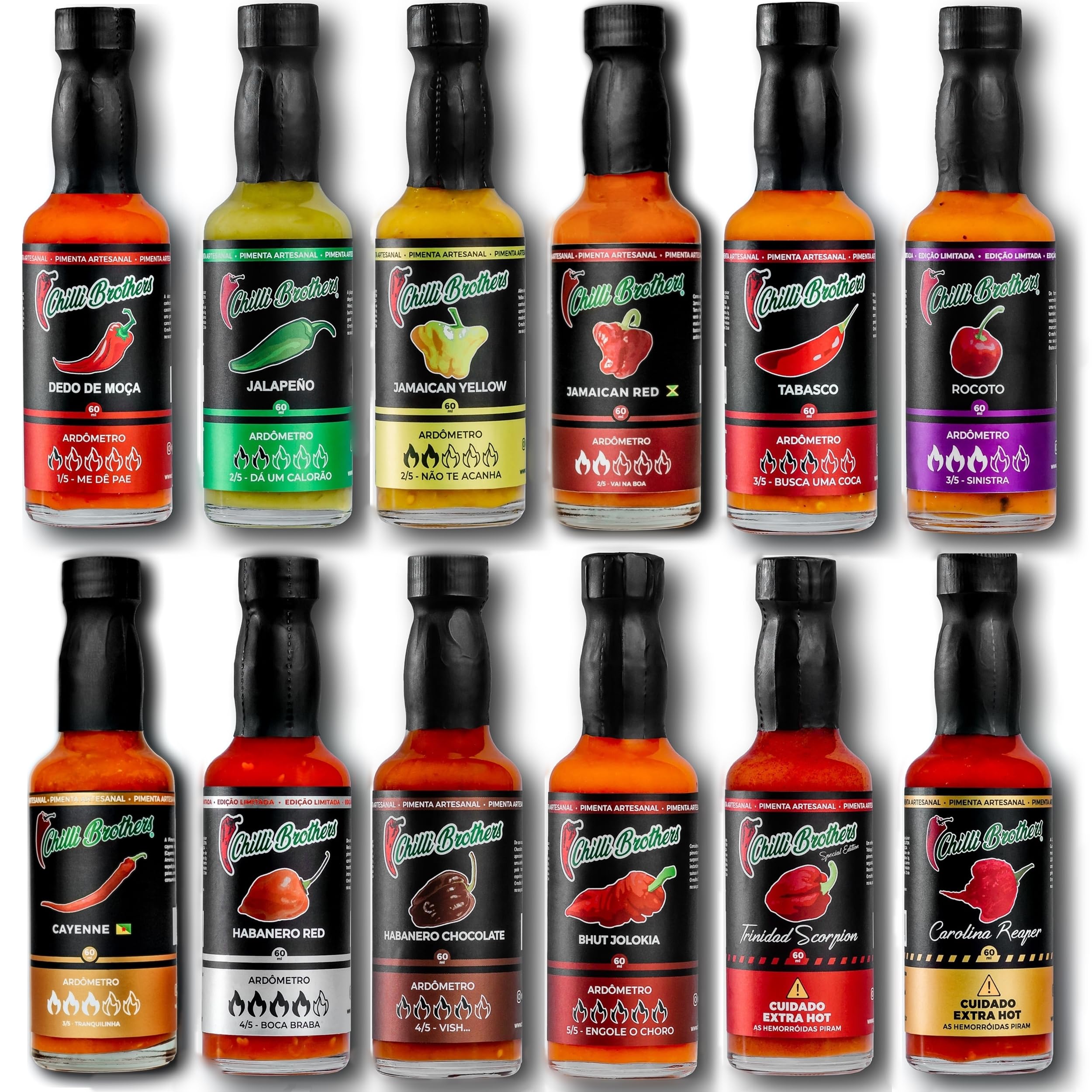 Bio Aroma Chili Pepper 100ml 2本セット Combo 12 Molhos De Pimenta 60ml Chilli Brothers Linha Clássica