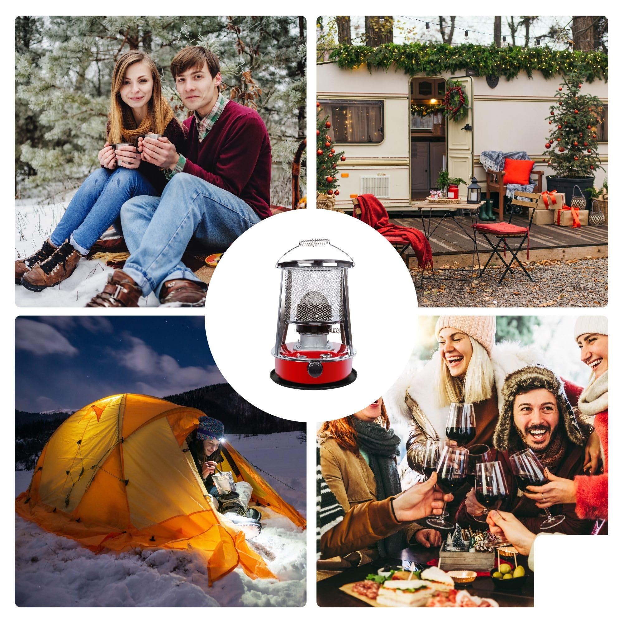 Perel Mobiles Petroleumheizgerät 2600W, tragbarer Kerosinofen für außen und Camping, Docht-Heizung, 4,6L Tank, 18 Stunden Laufzeit, stromlose Notheizung, energiesparende Outdoor-Heizung