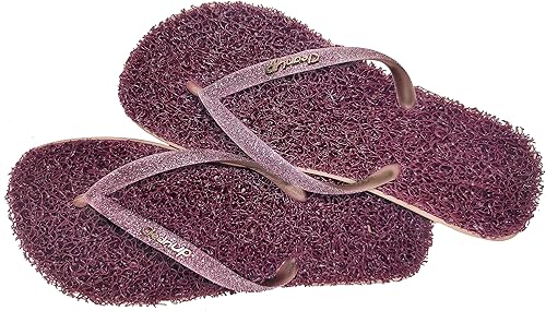 Miniatura 4 de CLEANUP Flip Flops Flat Shine Rose Exfoliating, Massaging and Relaxing Comfortable & Lightweight Thong Sandals 100% Vegan Recyclable Fibers