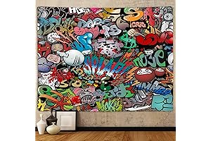 Hippie Graffiti Tapestry: Cool 90s Vibes for any Room