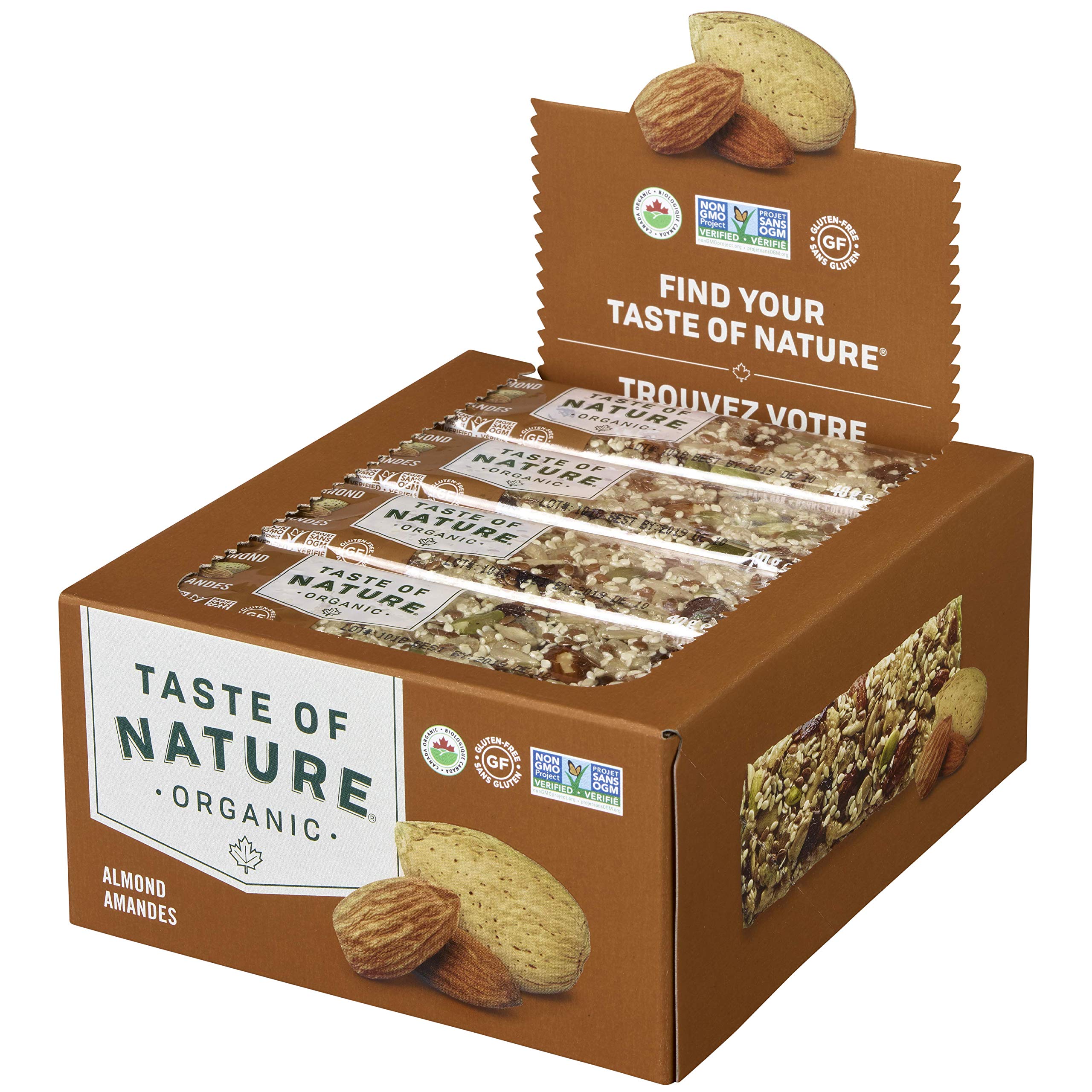 Amazon.com : Taste of Nature Organic Almond Snack Bar - Healthy