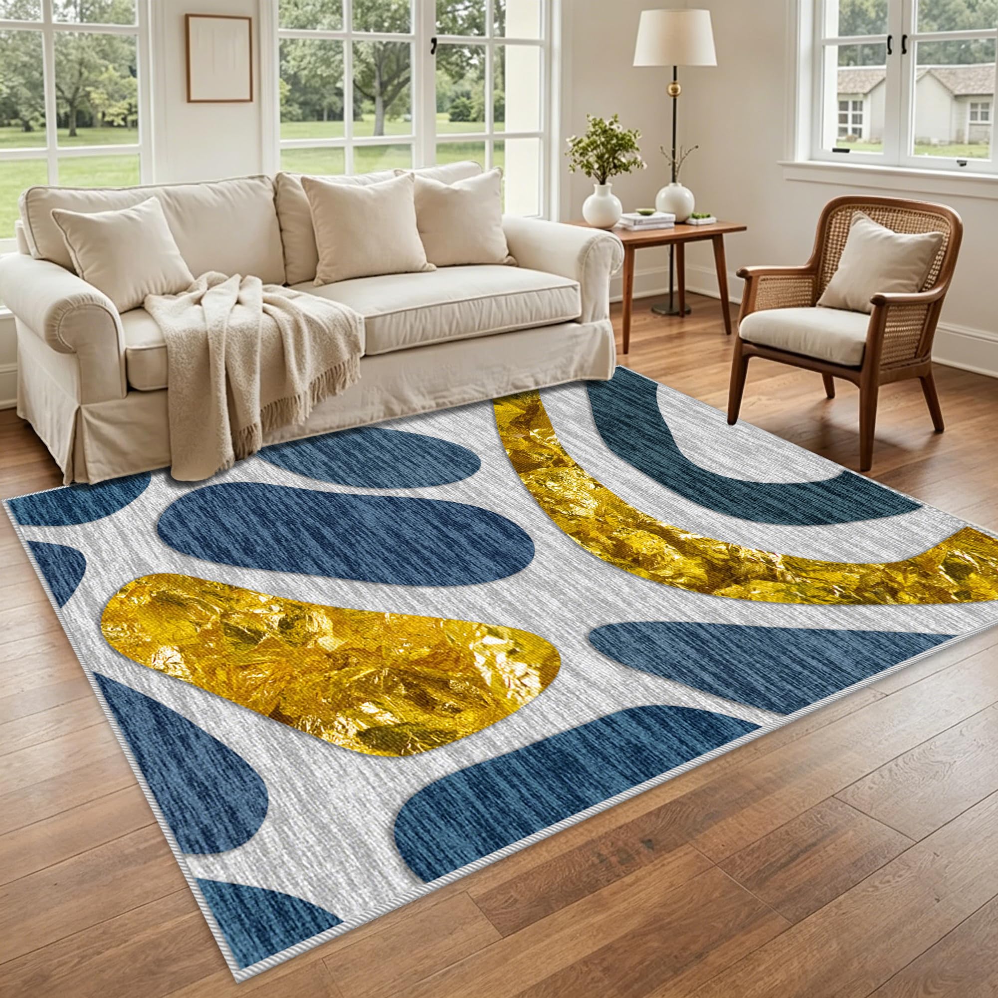 Tapis de chambre lavable et antidérapant à poil court doux 80x150