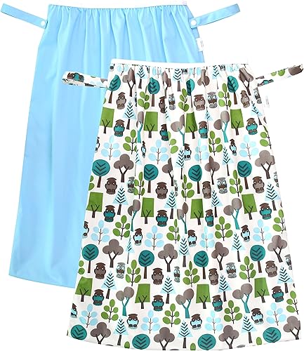 wegreeco Forro reutilizable para pañales de tela, lavandería, latas de basura de cocina (paquete de 2, cielo azul, búho)