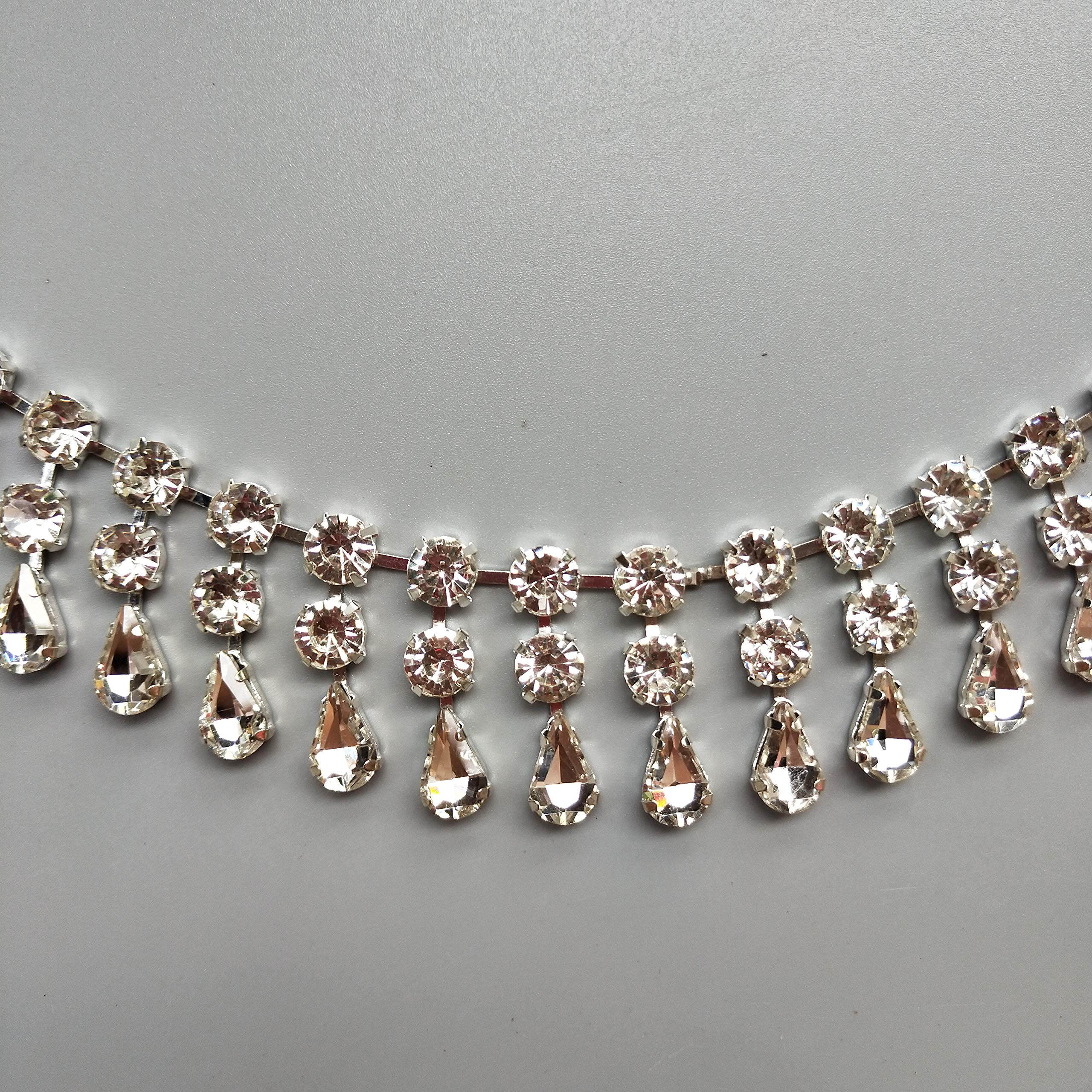 Nastro Con Strass E Cristalli Per Fai Da Te - Catena Diamantata 1 Metro Per Decorazioni - Foto 2