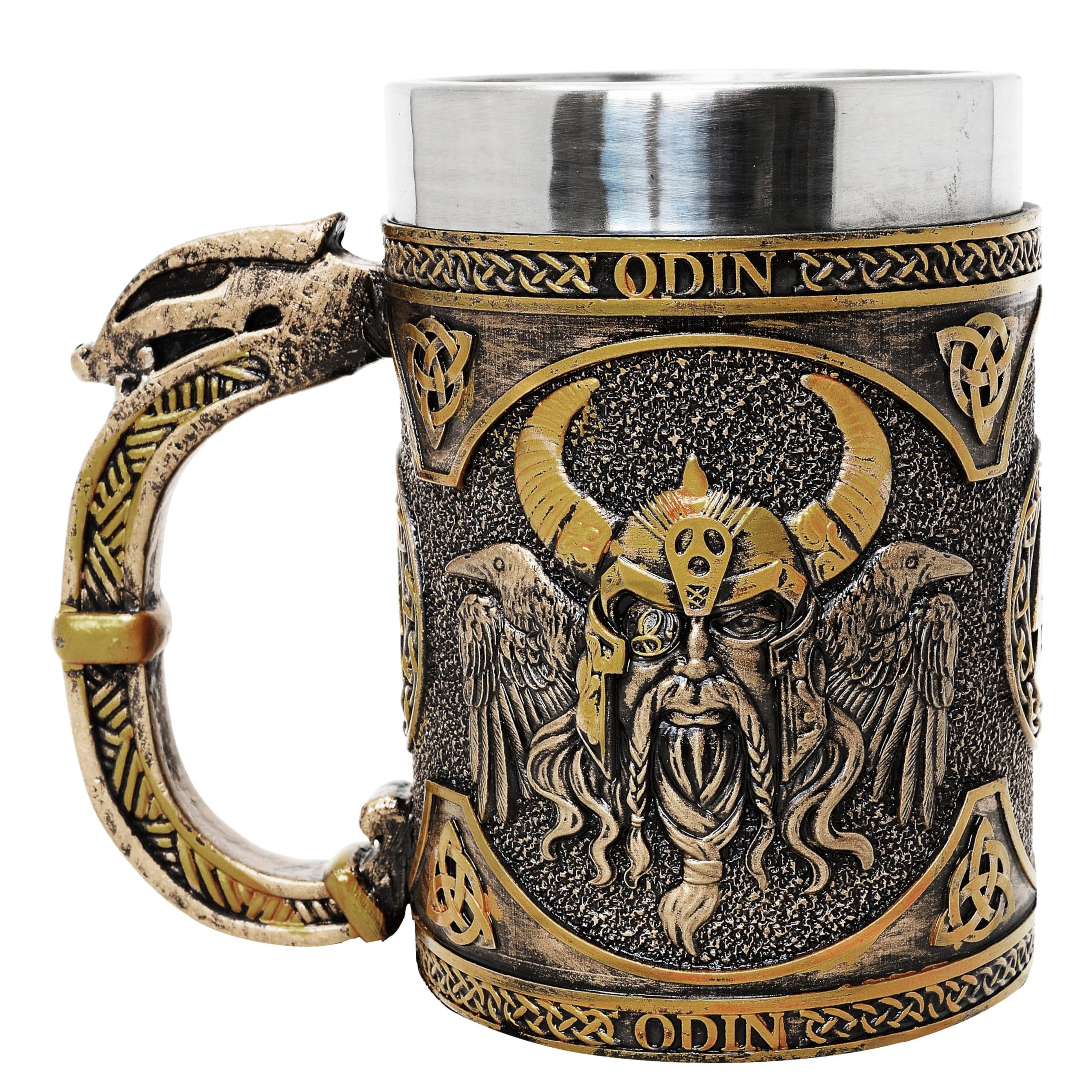 MystiCalls Chope viking XL Odin - Chope viking - 500 ml - Chope à bière