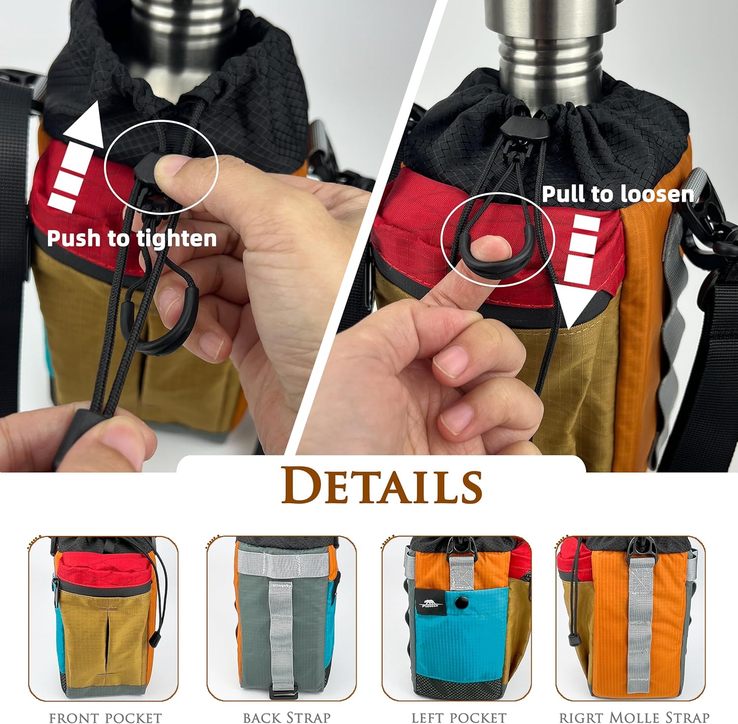 Canteen 42oz Single Wall Water Bottle with Insulated Carrier and 24oz Nested Camping Cup, Bushcraft Gear, Wide Mouth, Survival Gear, Boiler, Self Reliance, 304 Stainless Steel, Water-resistant