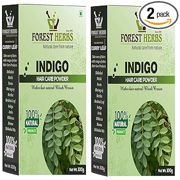 Forest Herbs 100% Natural Organic Indigo Leaf Powder for Hair Colour - 100Gms Pack of 2