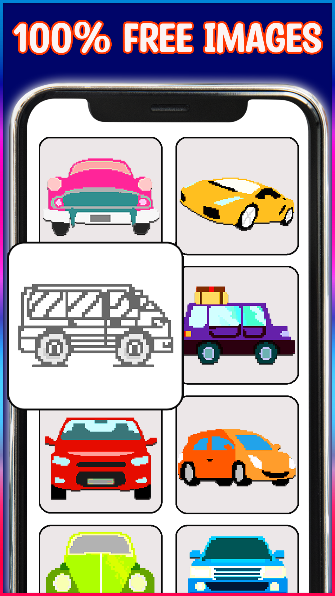 Cars Pixel Art Coloring Book for Kids : Color by Number - Coloring ...