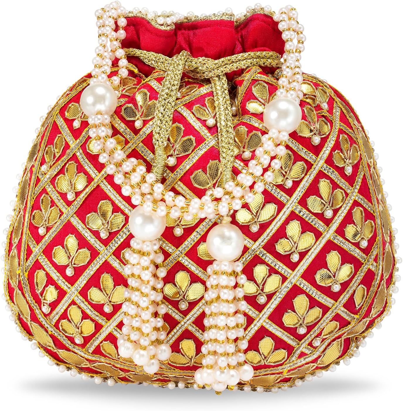 Aheli Embroidered Potli Bag Gift for Women Handmade Ethnic Purse Evening Handbags Stylish Bridal Fashion Clutch Bag