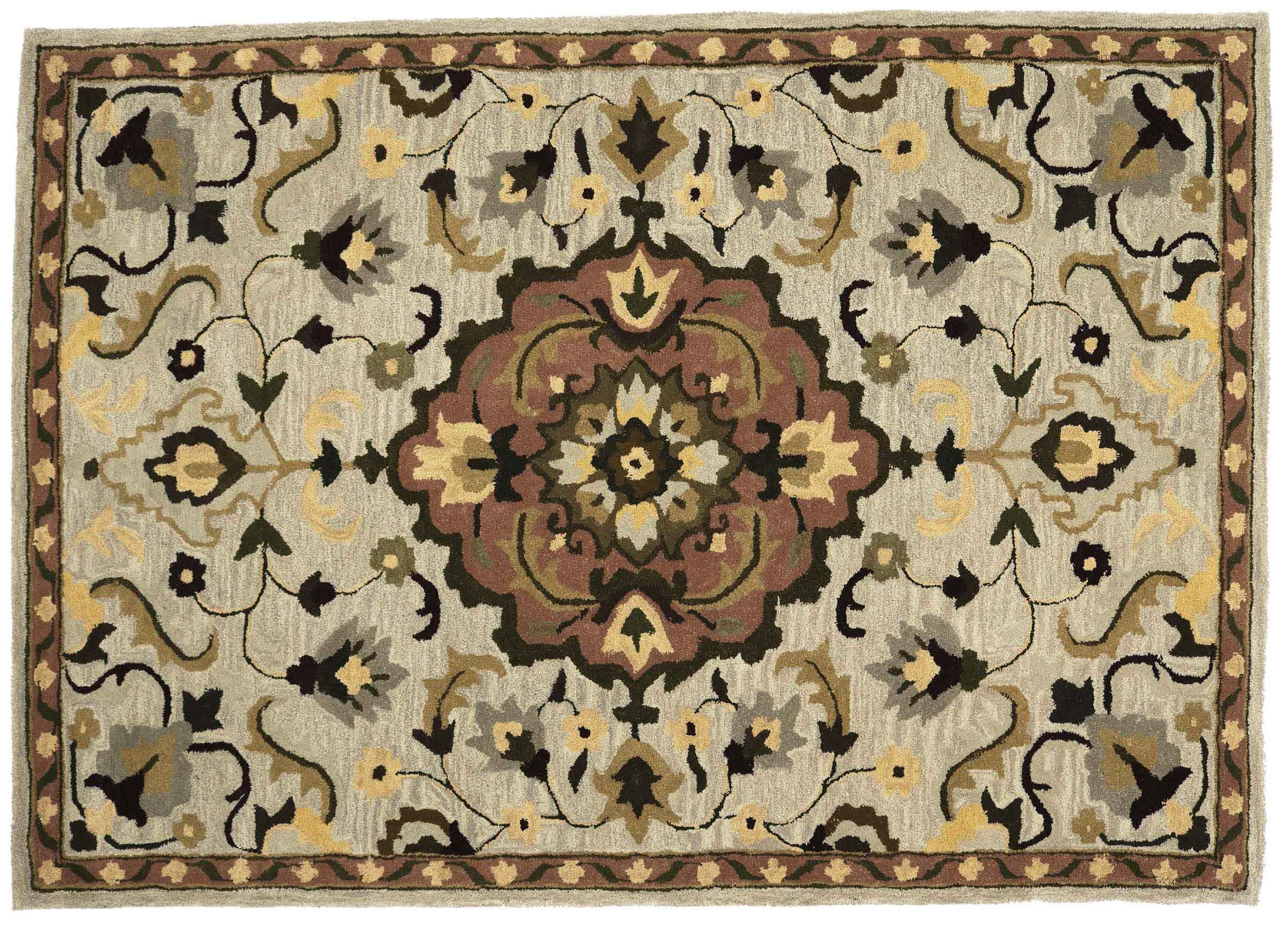 Tapis de sol fait main beige 160x230 résistant pour réchauffer un sol froid