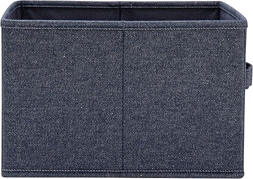 Miniatura 9 de Household Essentials Cajón de almacenamiento plegable de mezcla de algodón con asa, juego de 2, mezclilla