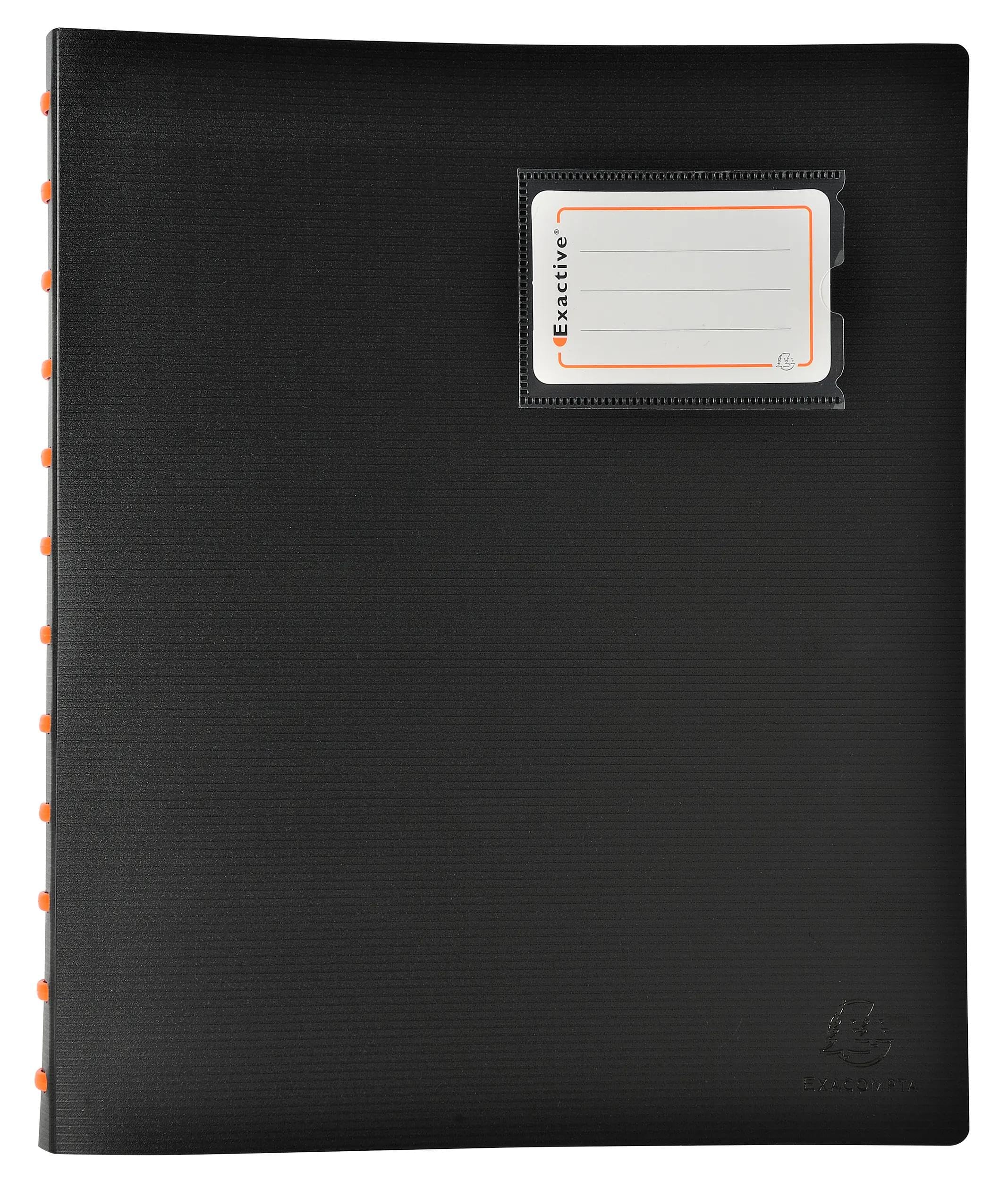Exacompta - Ref. 86434E - Cartón de 4 protectores de documentos Exactive extraíble con anillas con 40 fundas desmontables - 80 vistas - 5 separadores color con puerta etiqueta - para A4 - Cubierta