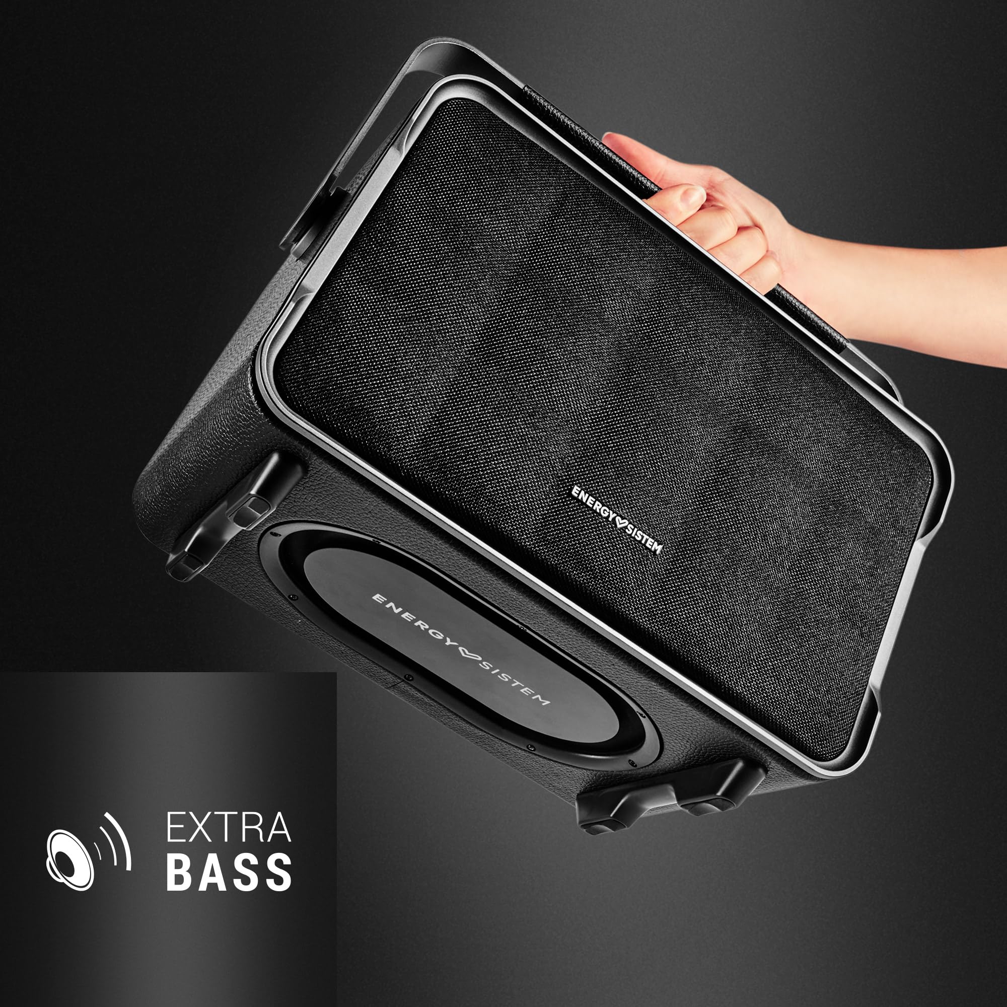 Energy Sistem Classy Altavoz Bluetooth Potente 150W Portatil y Grande 10H Autonomia Extra Bass USB MP3/WAV/FLAC Entrada AUX Premium con Asa Sonido Activo Autoamplificado Estereo para Casa y Exterior