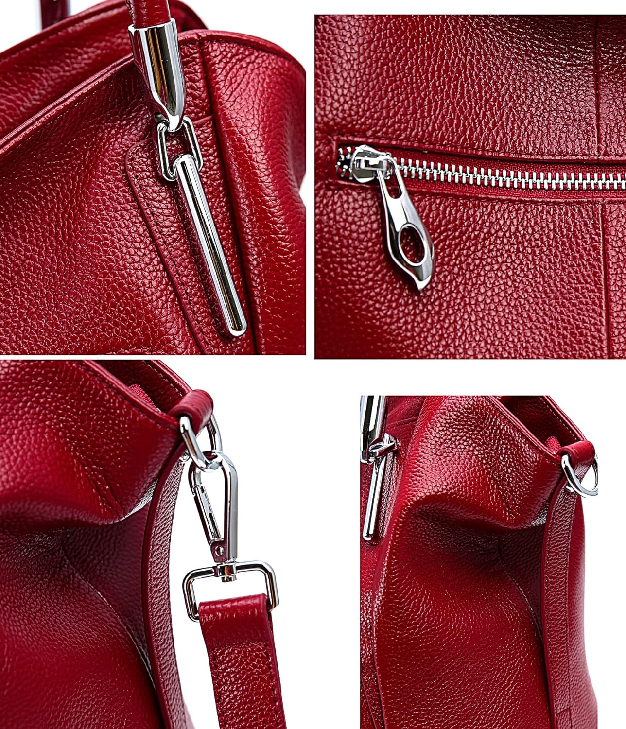 HESHE Leather Shoulder Purses for Women Tote Handbags Top Handle Bags Designer Satchel Handbag Ladies Hobo Bag Crossbody Bags - Image 6