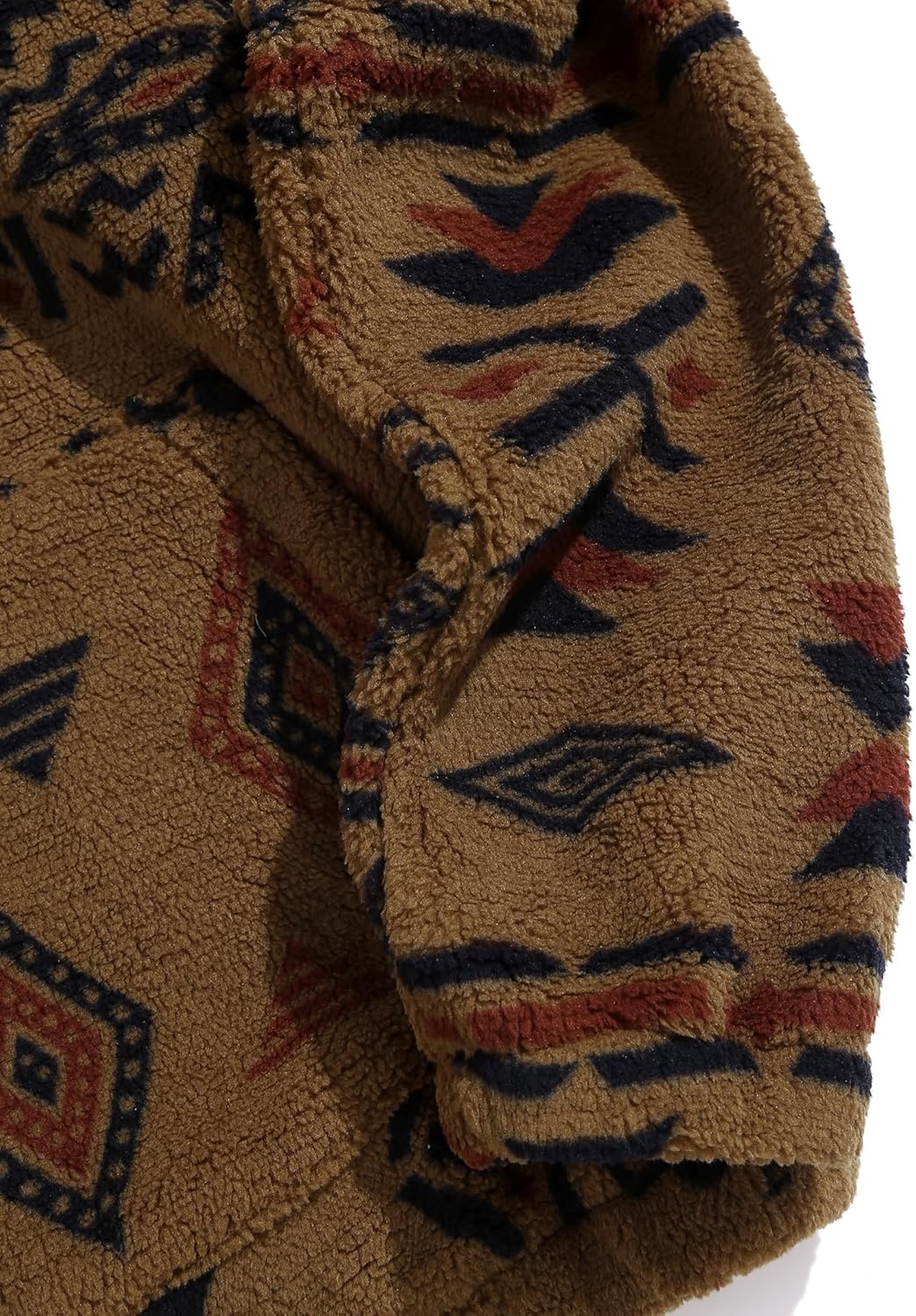 ZAFUL Men's Hoodies Ethnic Style Contrast Binding Kangaroo Pocket Loose Pullover Fuzzy Hoodie - Image 5