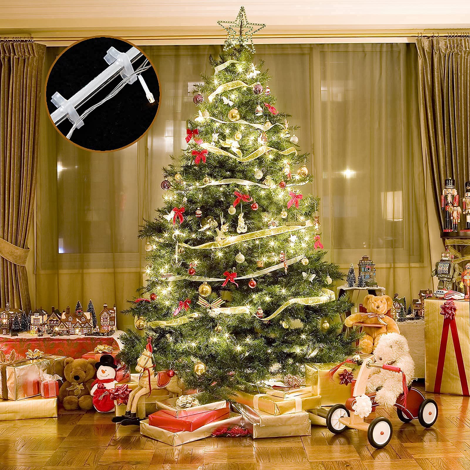 200 Stück Weihnachtslicht-Clips Aus Metall – Für Dachrinne, Schindeln & Dekoration – Wiederverwendbar