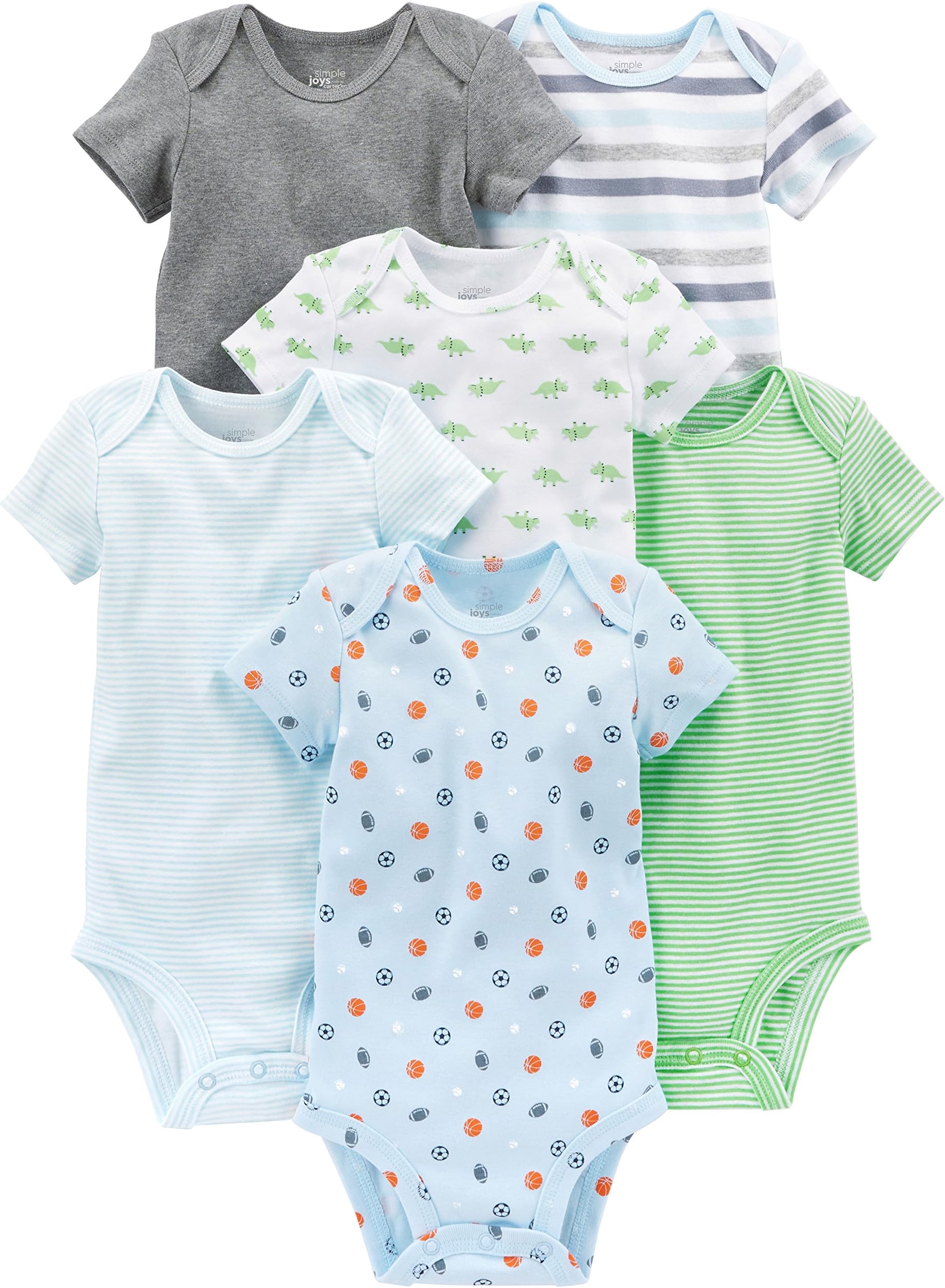 Simple Joys by Carter'sBaby Boys' 6-Pack Short-Sleeve Bodysuit