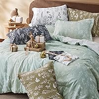 Vista 111 de Bedsure Juego de edredón de tamaño Queen, color lavanda, lindo, floral, regalo para mujer, 3 piezas, 1 suave edredón reversible con flores y 2