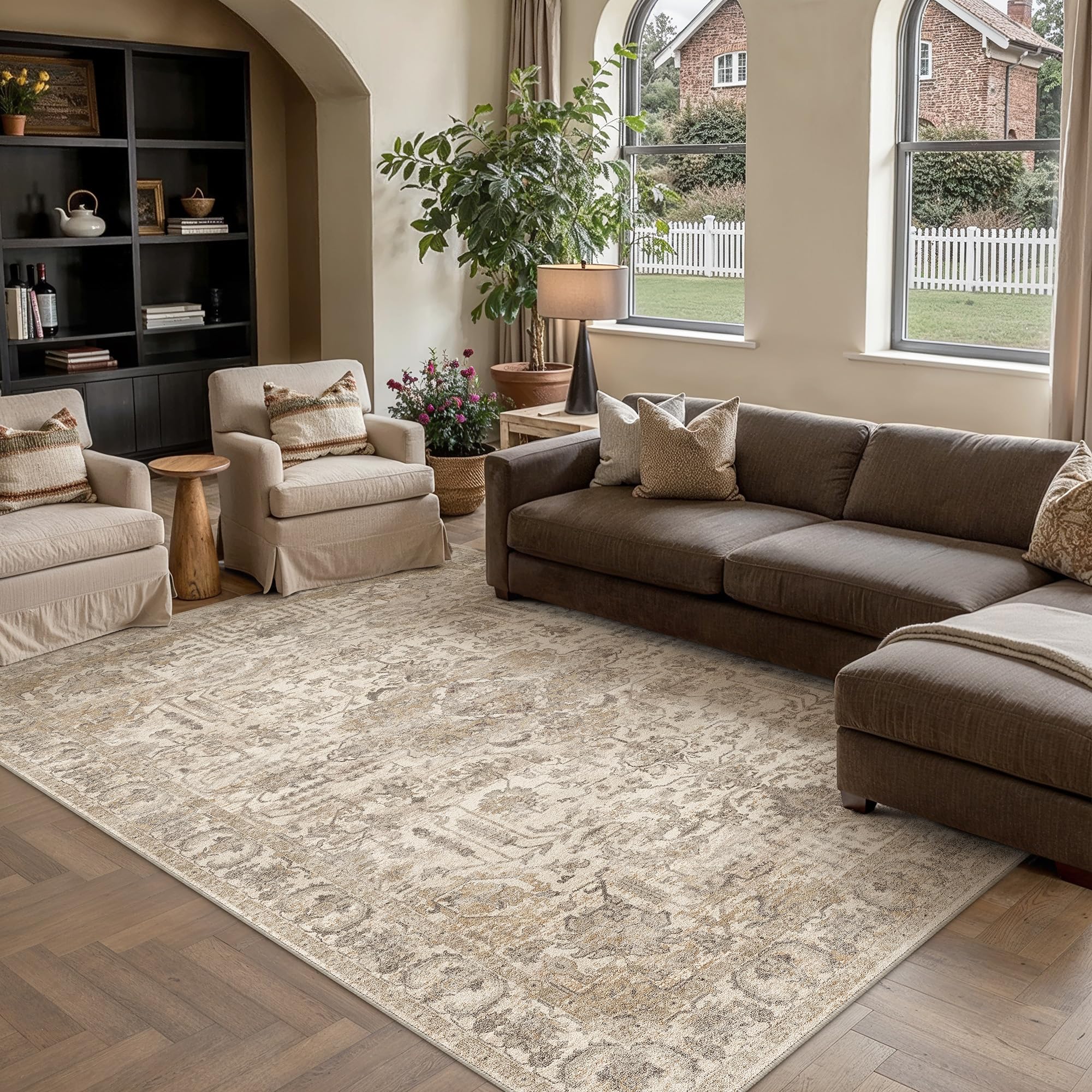 PureCozy Beige Rugs Living Room 160x230cm Non Slip — image 1