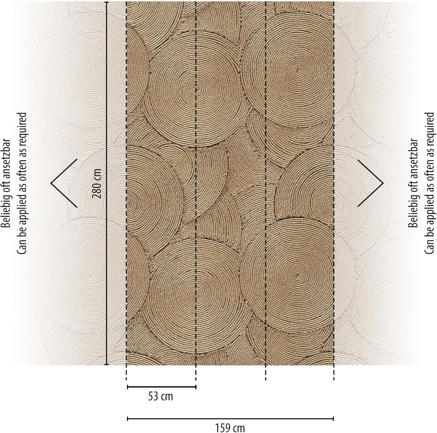 A.S. Création 792181 Non-Woven Wallpaper with Palm Leaf Motif in Cream, White, Metallic, Floral Wallpaper with Metallic Effect, 10.05 m x 0.53 m