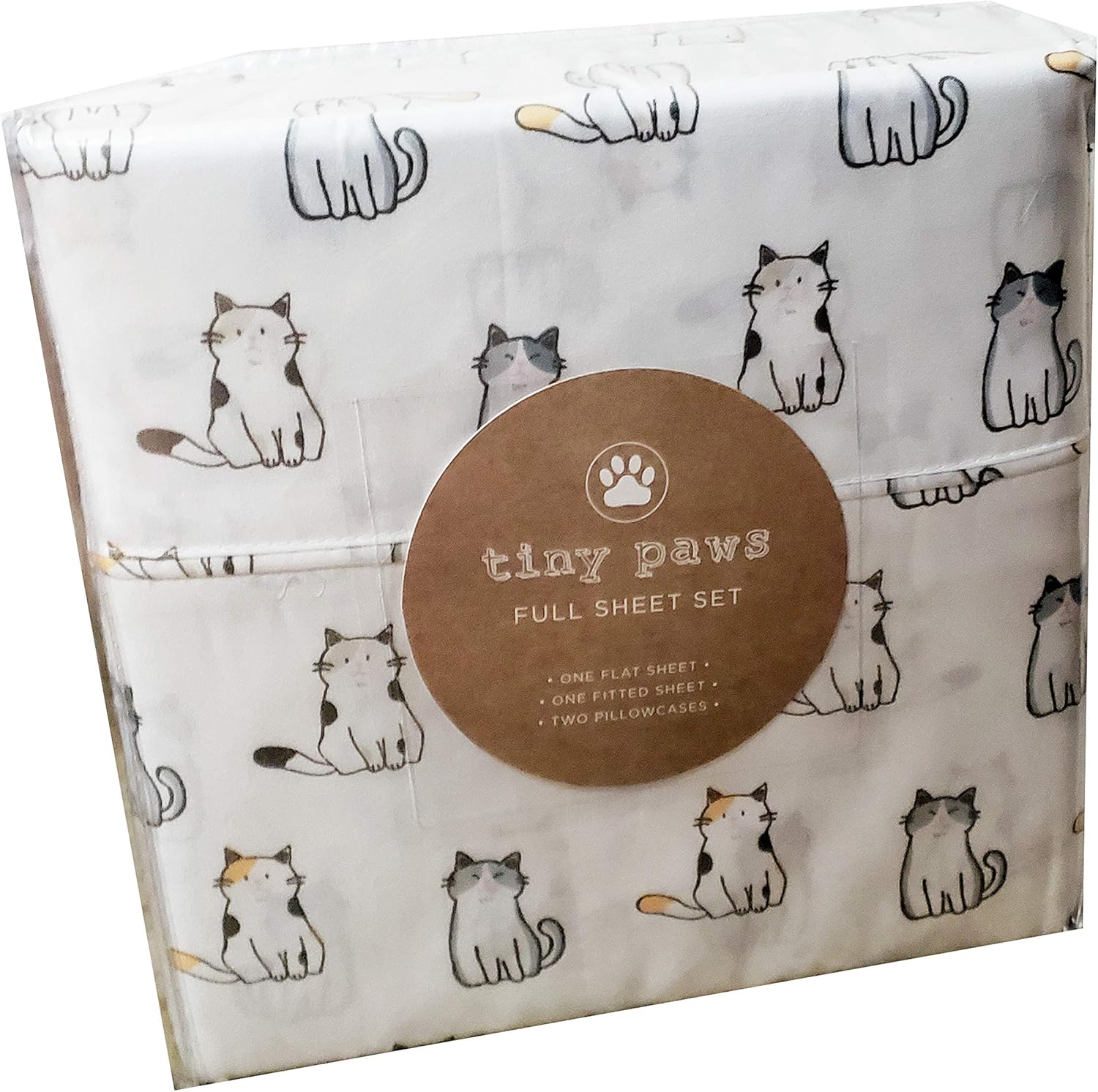 Amazon.com: Tiny Paws Grey and Orange Kitty Cat Themed Cute Bed Sheets ...