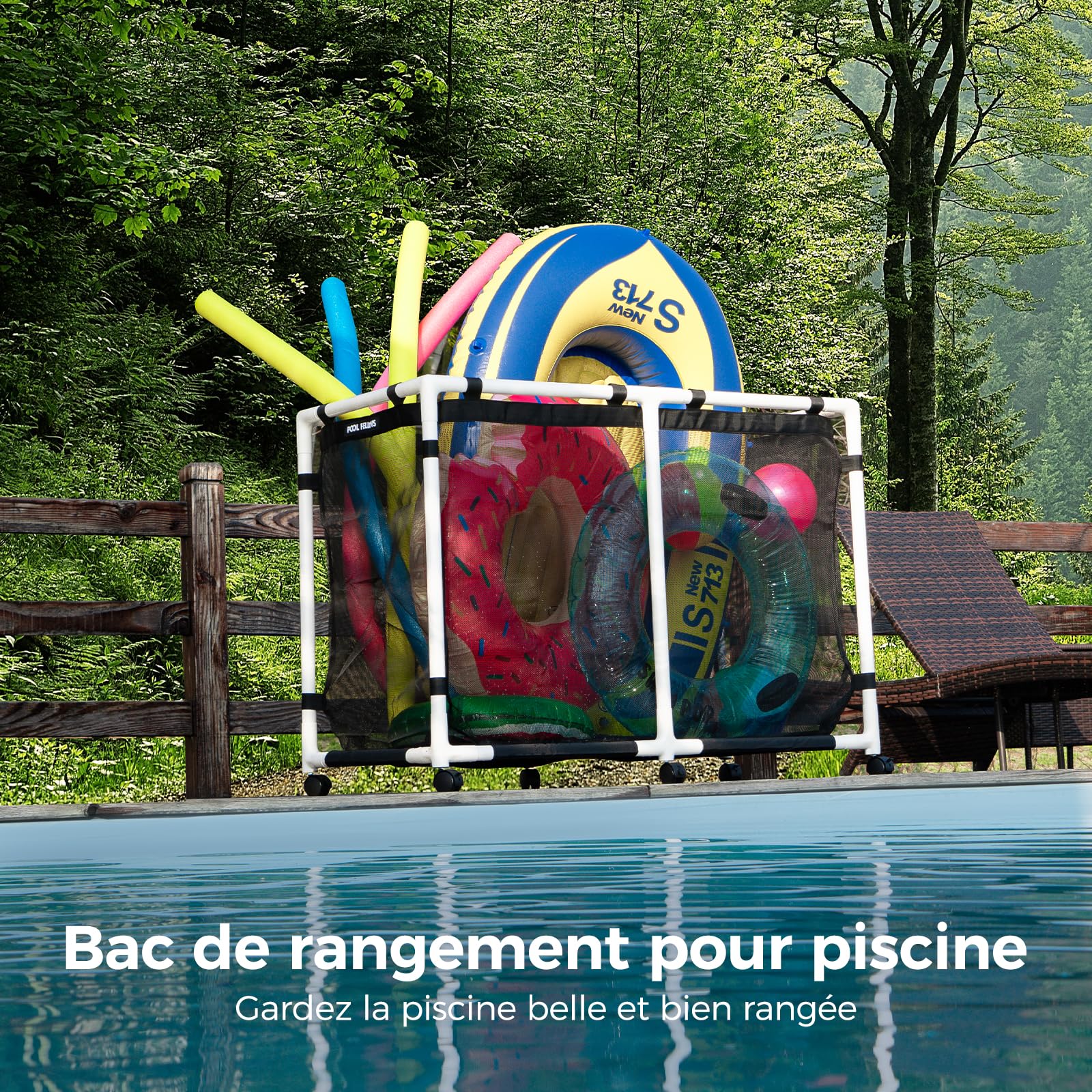 Pool Zubehör Bundle | Pool-Aufbewahrungsbehälter Basic-Pro-Style & Netz-Seitentasche