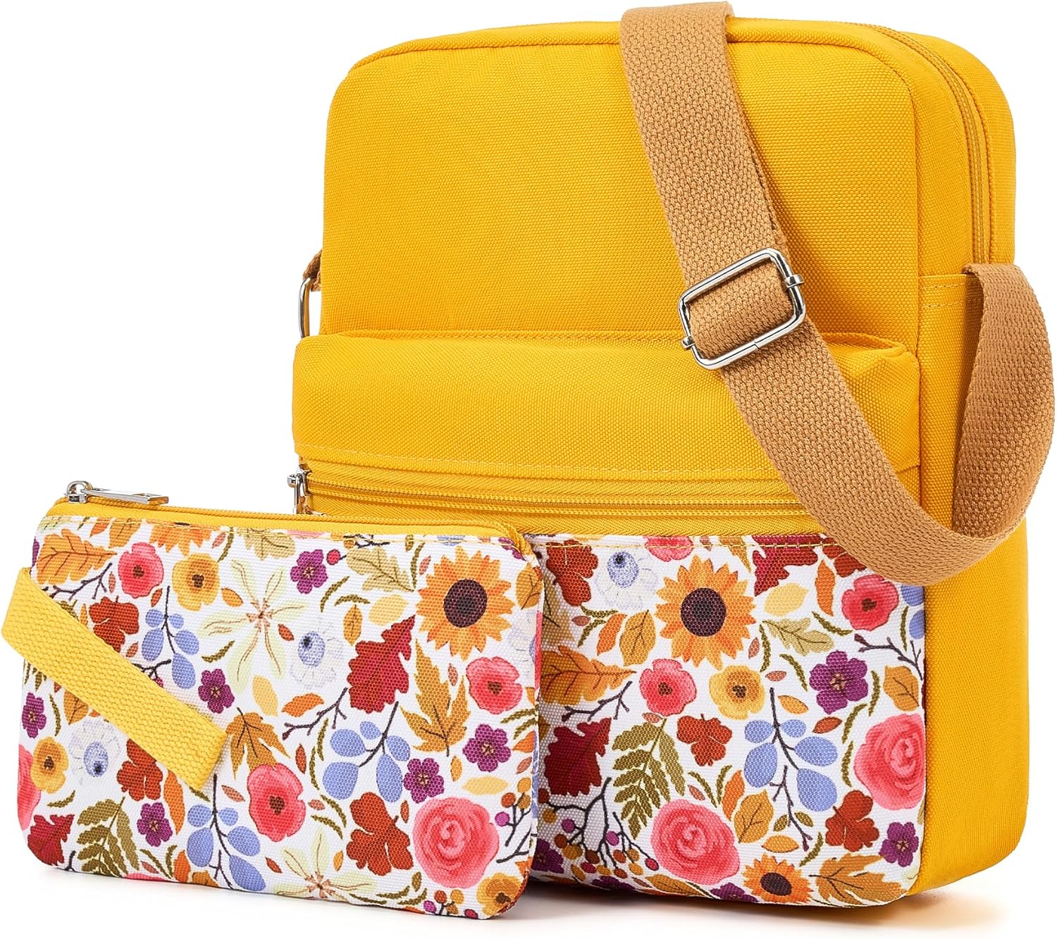 WOOMADA 2pcs Canvas Bag Crossbody Purses Cross Body Bag Messenger Bag CrossBody Purse Set