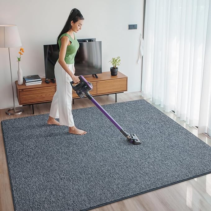 Chicrug Tapete Moderno 3x5 Dormitorio Sala de Estar, Azul Oscuro y Blanco miniatura 9