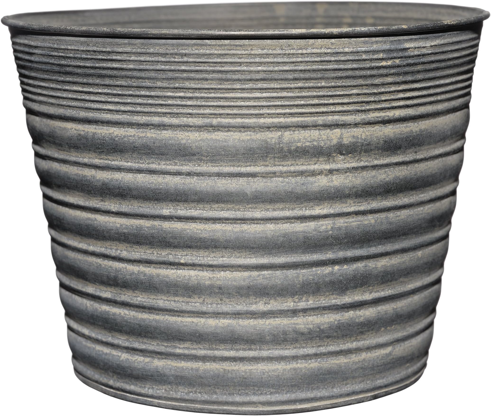 Classic Home and Garden Vintage Gray Tin Planter, 7.5"