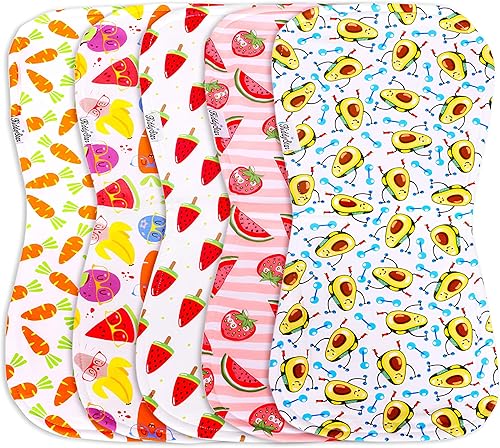 Miniatura 12 de Paquete de 5 paños de algodón orgánico para eructos, grandes, ultrasuaves de 3 capas para eructos, hombros y manos, altamente absorbentes Paquete de