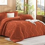 Andency Comforter Queen Size with Sheets Oatmeal,7 Pieces Bed in a Bag Queen Chevron Boho Soft Warm Tufted Neutral Bedding Sets with Comforter, Sheets, Pillowcases & Shams