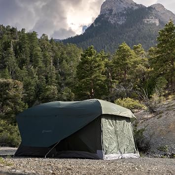 Gazelle TentsTM, T4 Tandem Hub Tent, Easy 90 Second Set-Up, Waterproof, UV Resistant, Convertible Screen Room, Removable Floor, 4-8 Person, Alpine Green, 78 x 94 x 165, GT450GR