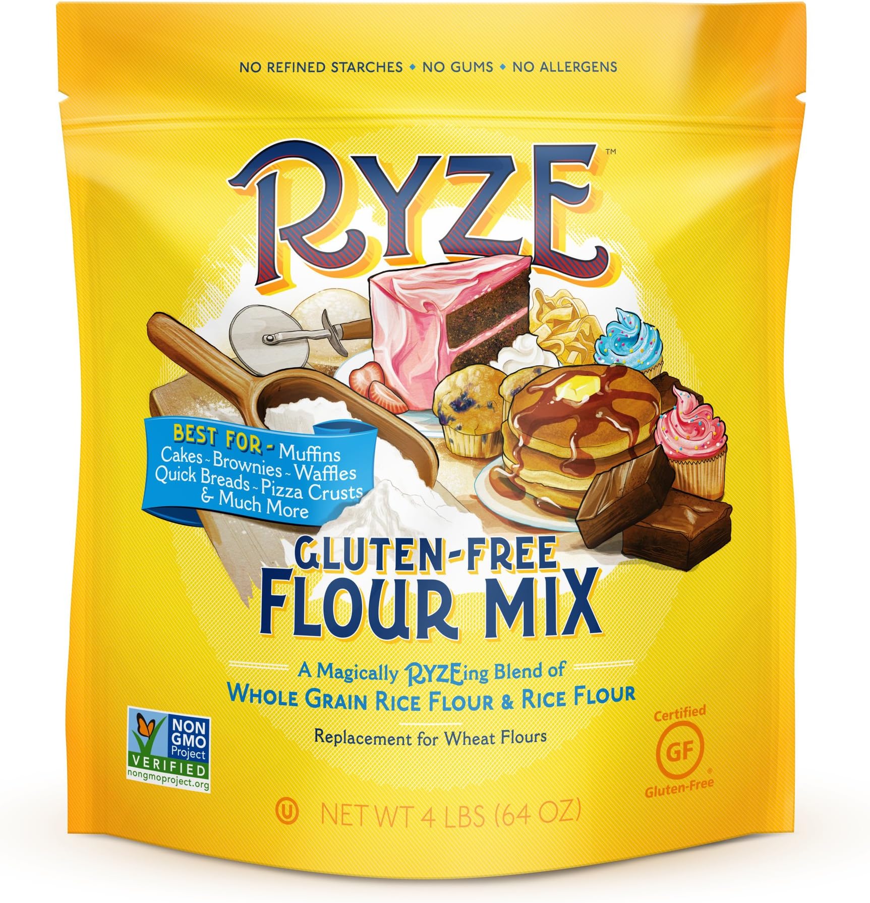 RYZE Gluten Free Flour - Natural, No Fillers, 4lbs