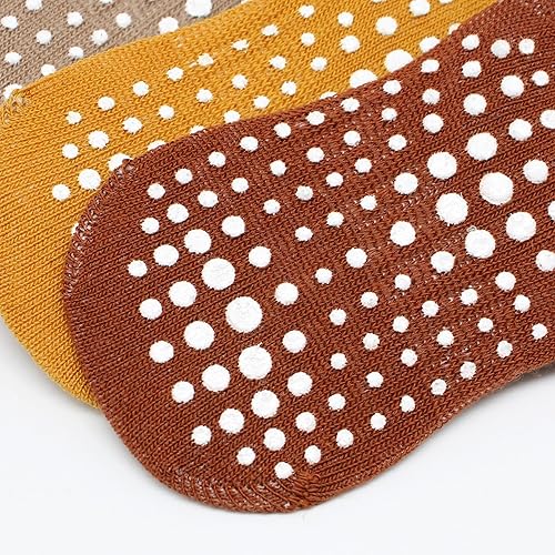 Miniatura 4 de bistyle Calcetines tobilleros antideslizantes para bebés, 6 pares, suela antideslizante, calcetines de algodón sin costuras para niños y niñas