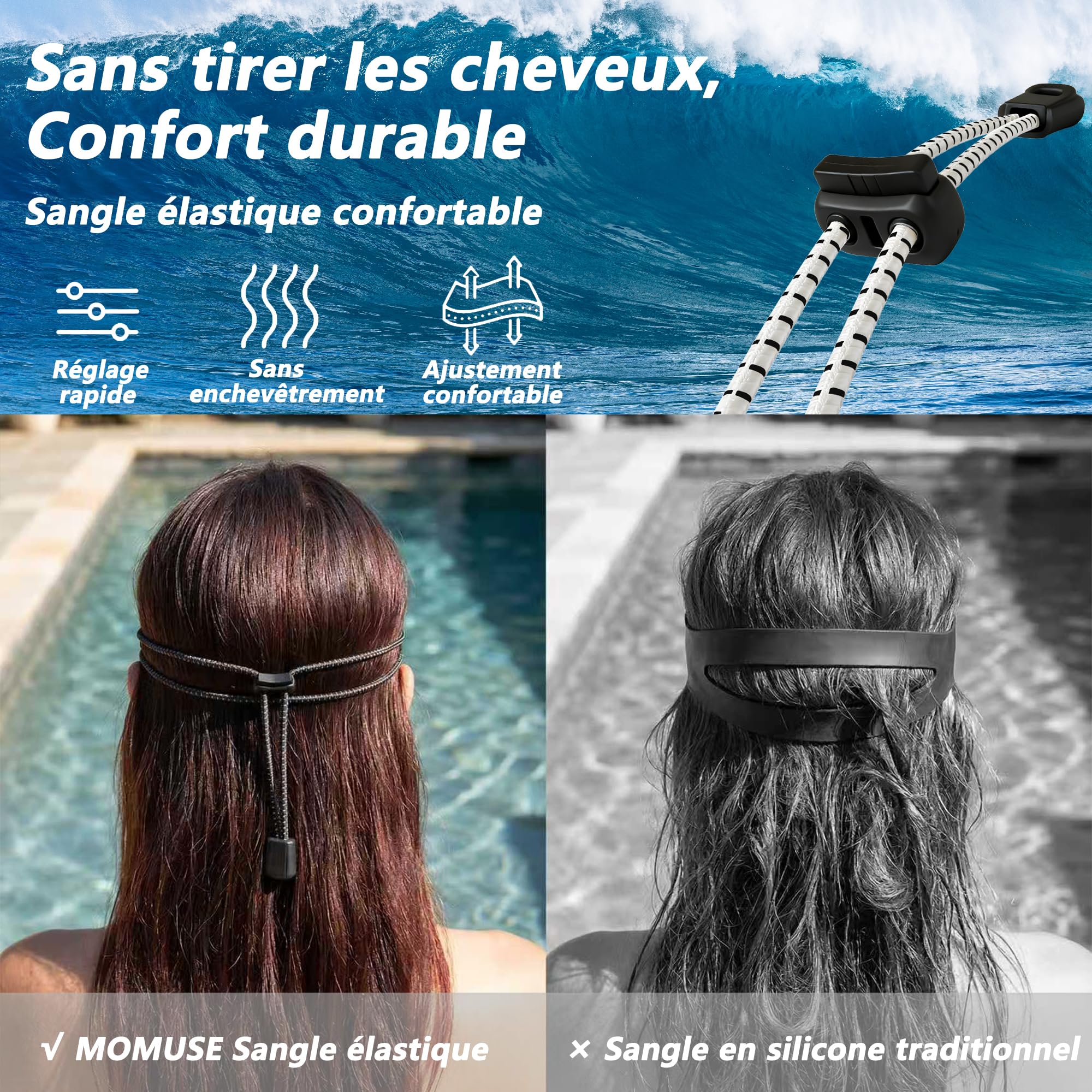 MOMUSE Lunettes de Natation Adultes Anti-Buée Protection UV Unisexe