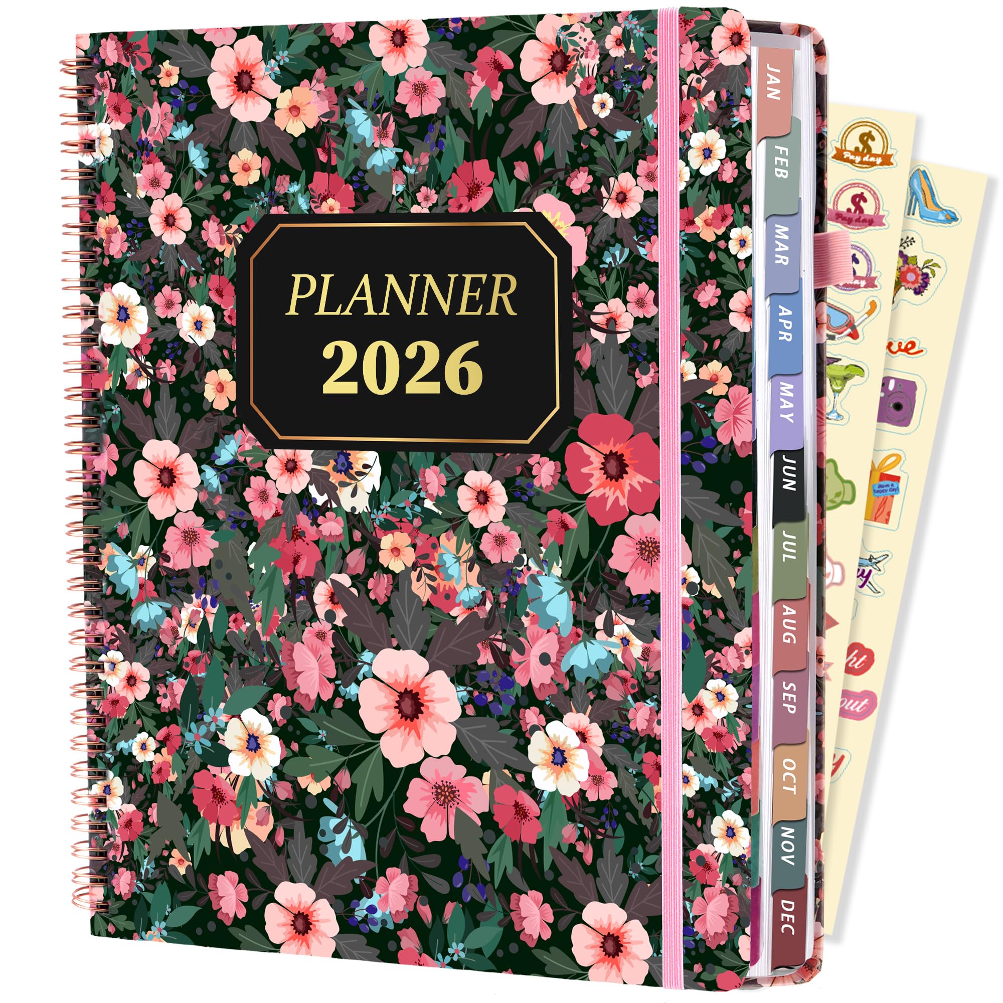 Planer 2026 tygodniowy i miesięczny czerwony kwiat
