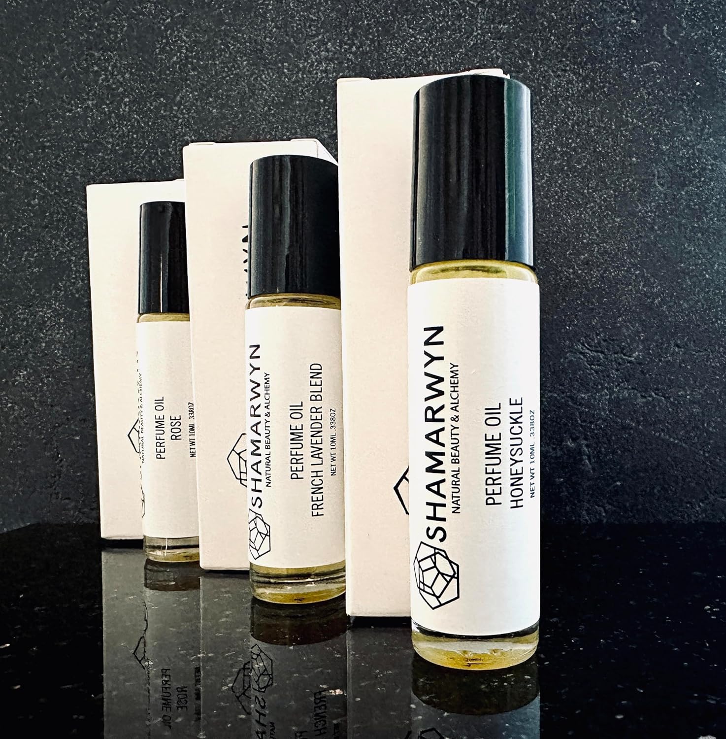 shamarwyn Botanical Perfume Oil Gift Set – Rose, Honeysuckle & Lavender Roll-Ons | Natural Jojoba-Based Fragrance Trio, 10ML Each - Image 2