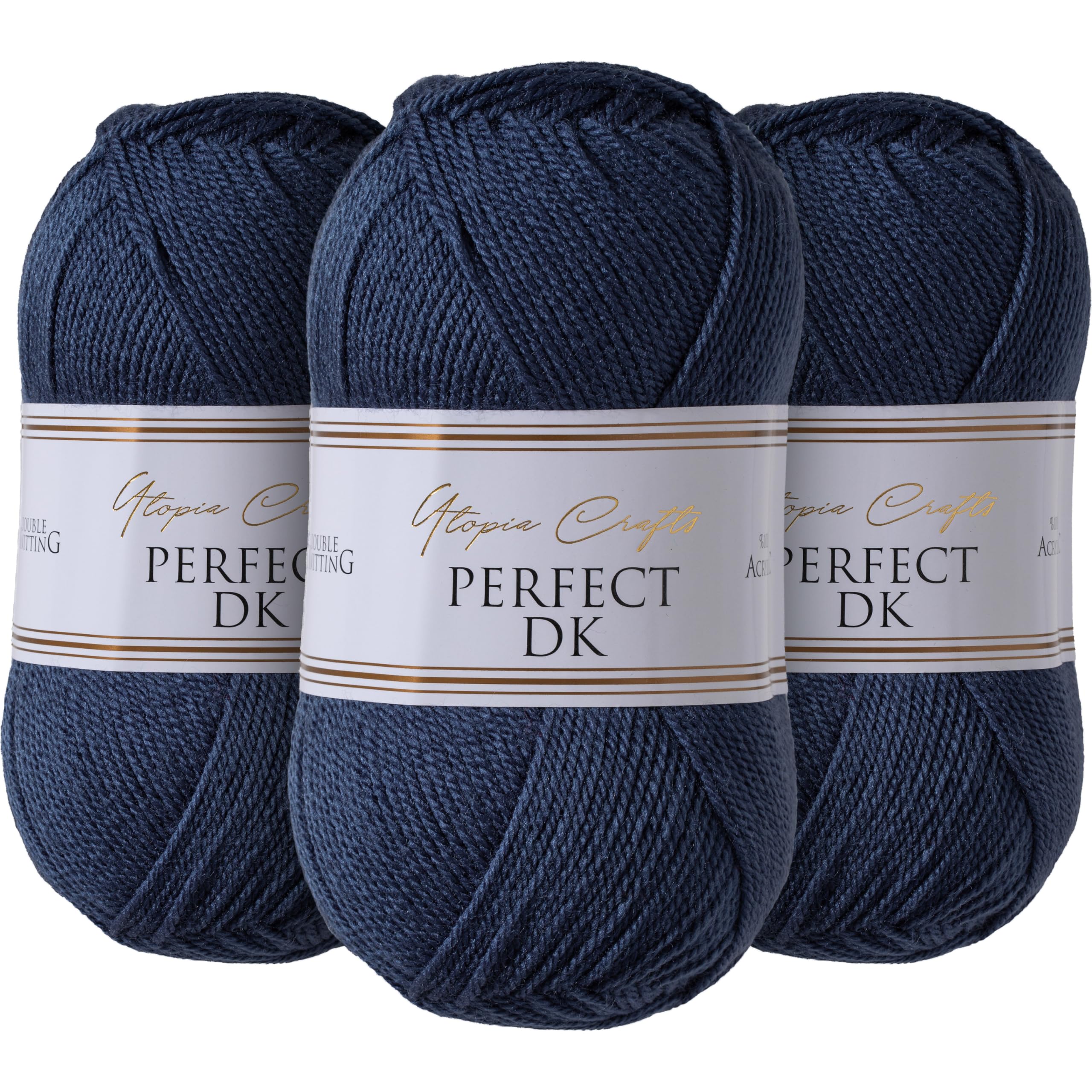 Utopia Crafts DK Double Knitting Yarn 3X 100g (Blue Charcoal)