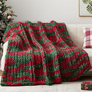 Negwoo Chunky Knit Throw Blanket, Knitted Throw Chenille Yarn, 30"*40"