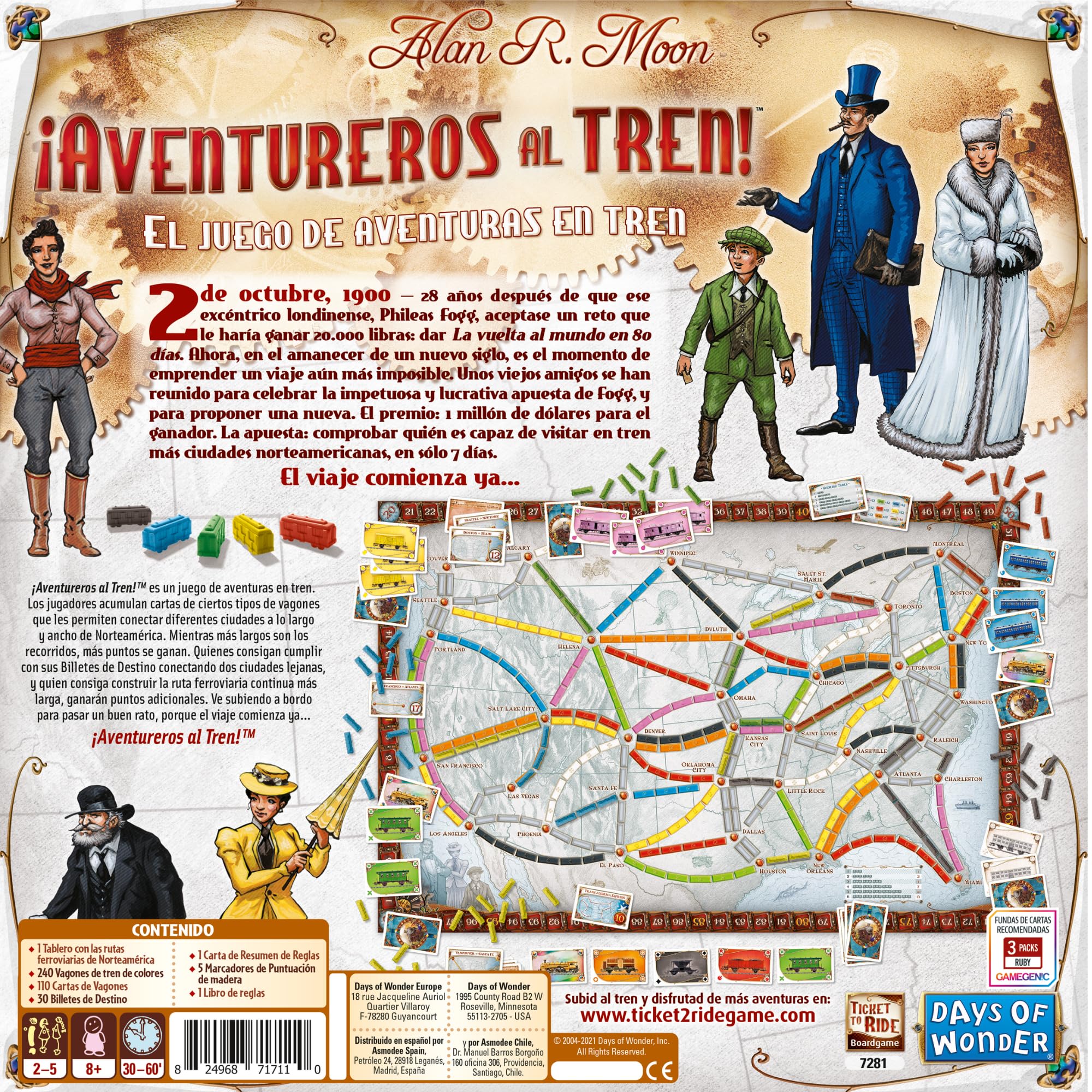 Asmodee ¡Aventureros al Tren! Juego de Estrategia de Trenes