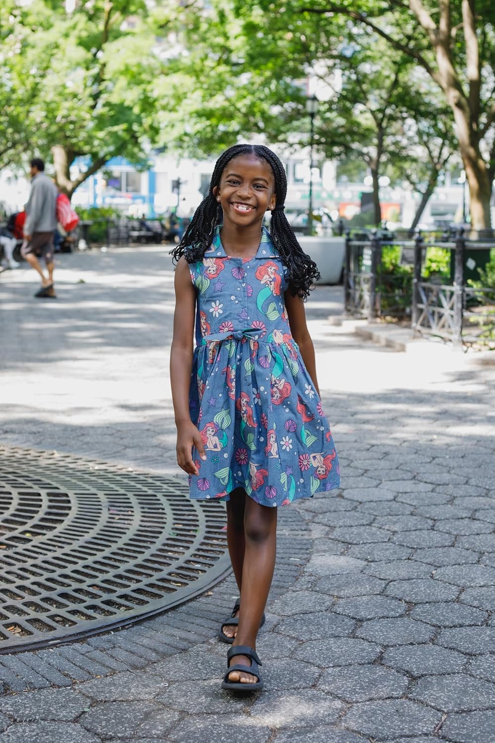 Disney Floral Chambray Skater Dress Newborn to Big Kid Sizes (0-3 Months - 14-16) - Image 5