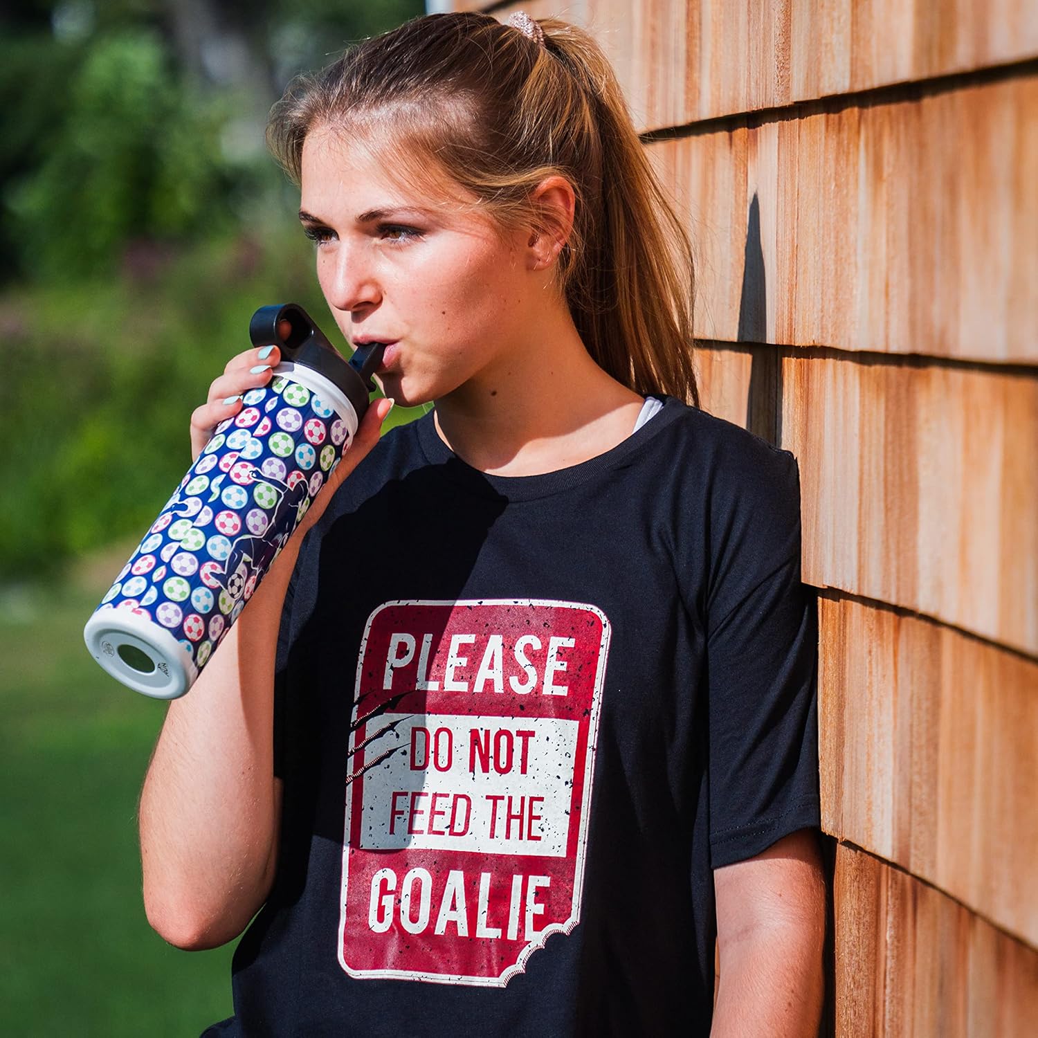ChalkTalkSPORTS Soccer Insulated Water Bottle | Female Soccer Player