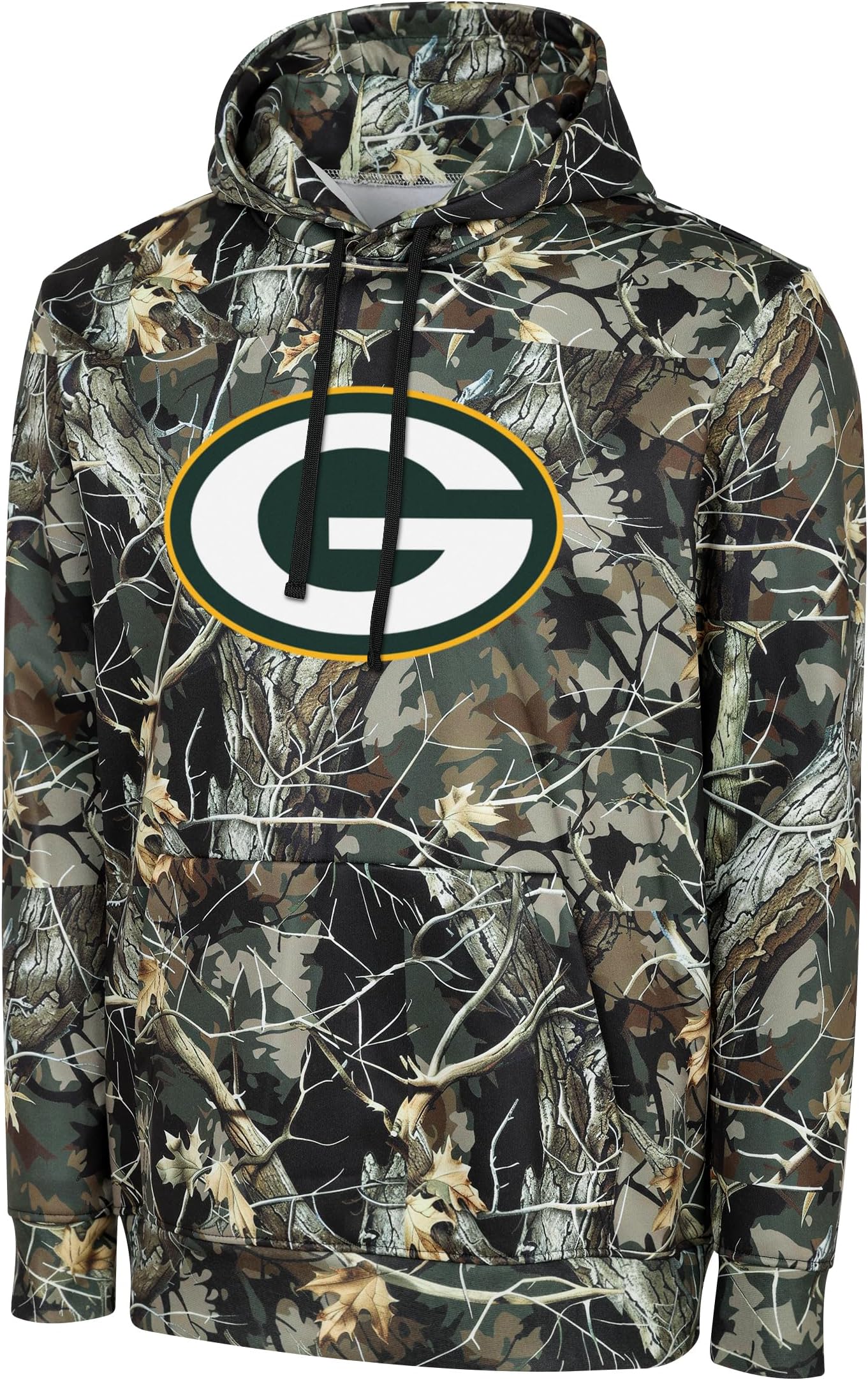 NFL Men's Official Sideline Hunter Camo Primary Logo Performance Pullover Hoodie Sweatshirt