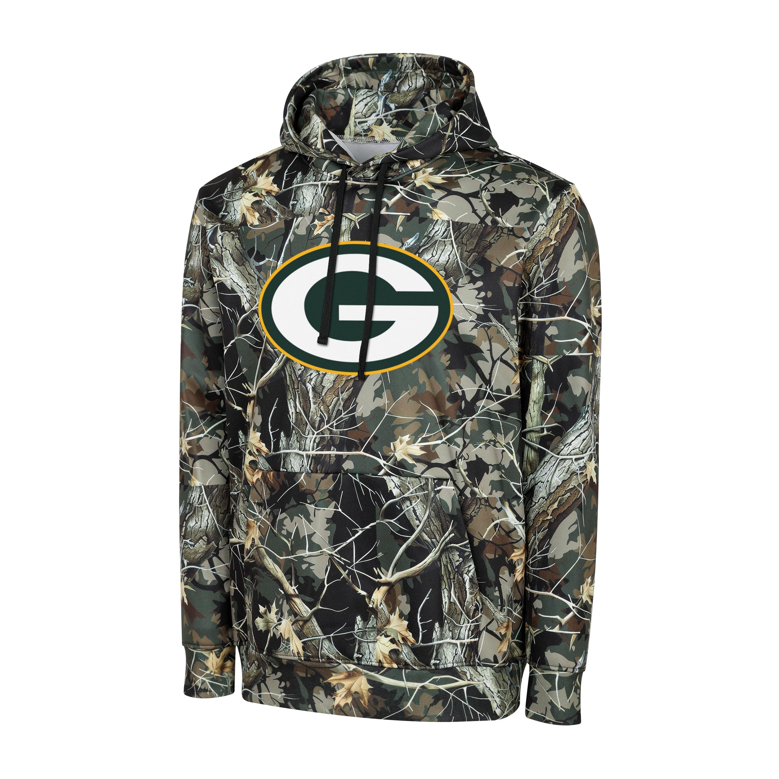 NFL Men's Official Sideline Hunter Camo Primary Logo Performance Pullover Hoodie Sweatshirt