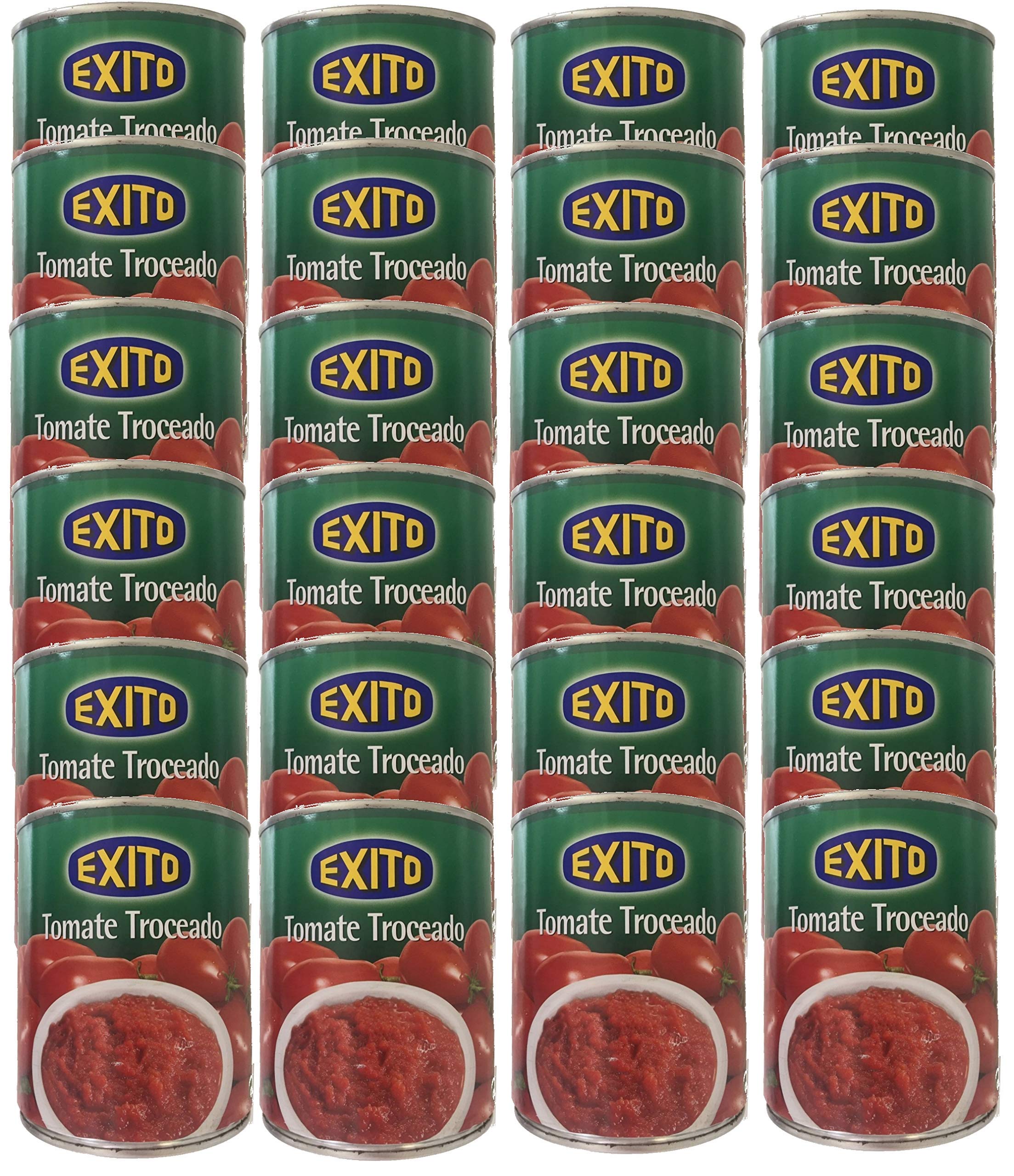 Bote de tomate troceado marca Éxito 390 g.[PACK 24 UNIDADES]