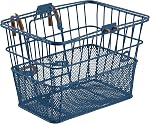 Panier avant de vélo Retrospec Apollo détachable en acier demi-maille avec crochets détachables intégrés et poignée intégrée, assemblage et portabilité faciles pour vélos