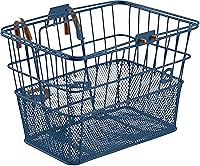 Retrospec Apollo Detachable Steel Front Bike Basket - Half-Mesh, Quick Hooks, Portable Handle for Commuters