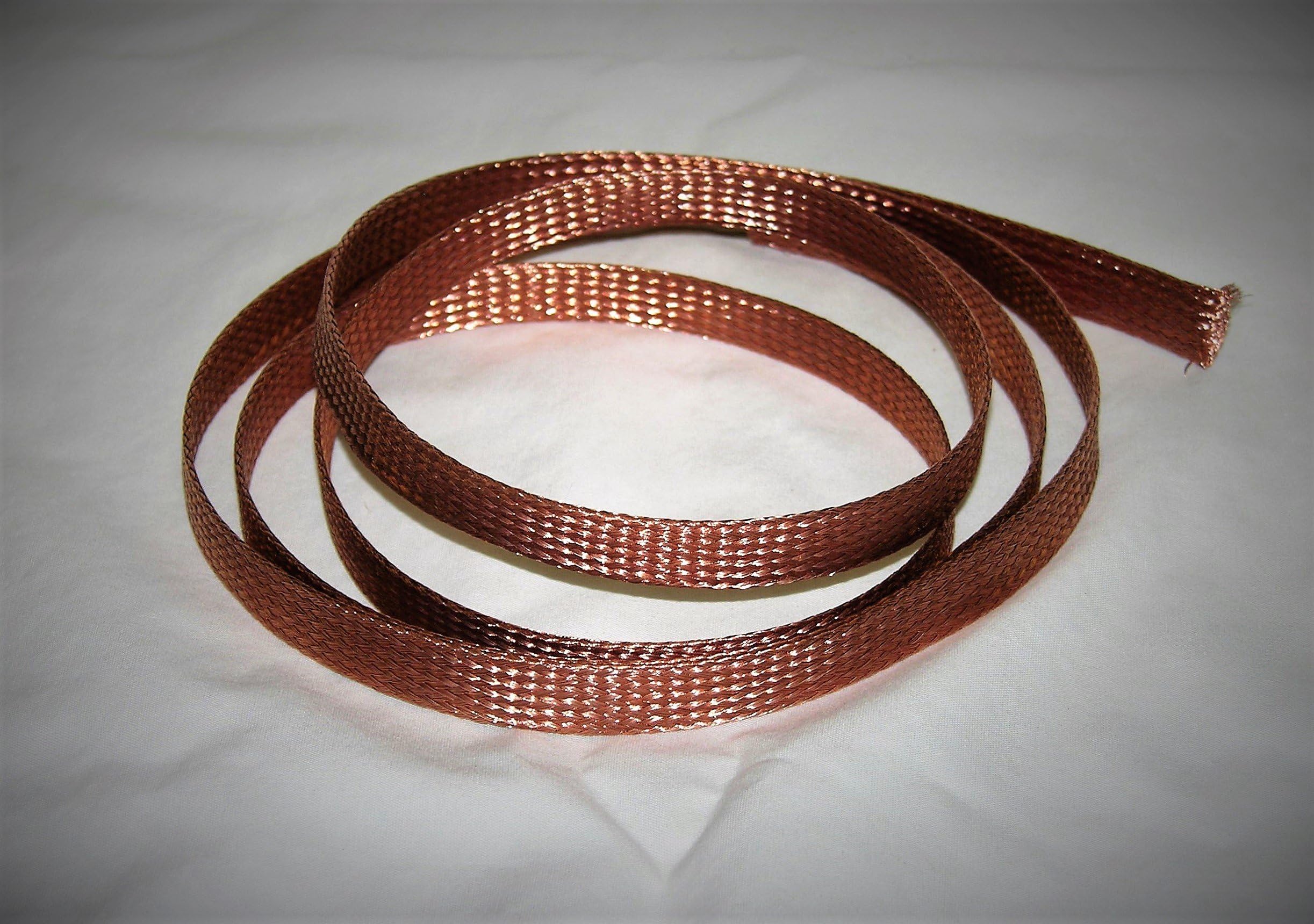 Mr Luckys Braided Copper Hose/Wire/Cable Sheathing, Expands up to 3/8” ID; for Harley, Bobber, Chopper, Vintage, Retro, Custom