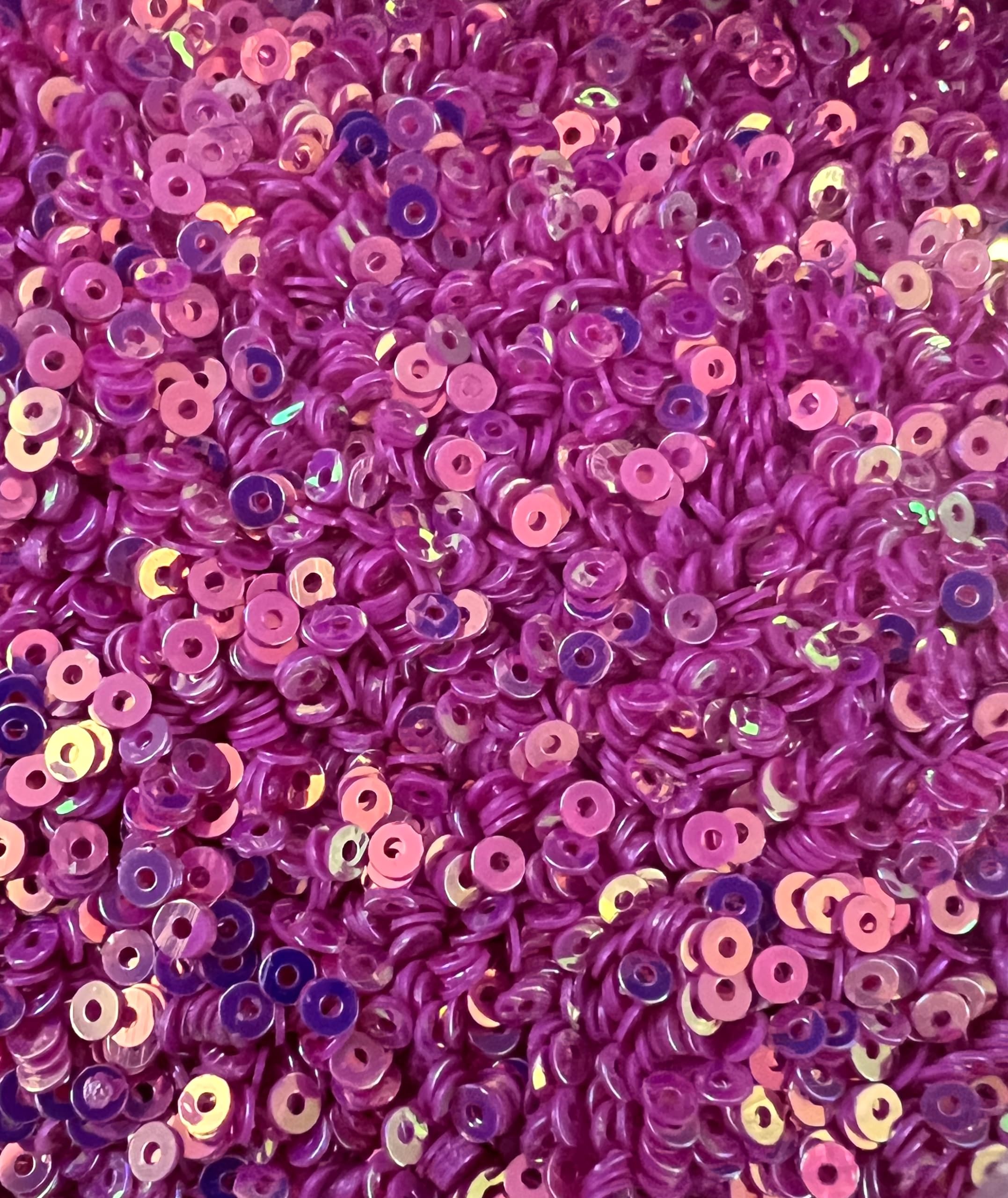 4mm Round AB Translucent Metallic Opaque Craft Sequins Assorted Colours (Fuchsia Pink AB) — image 1