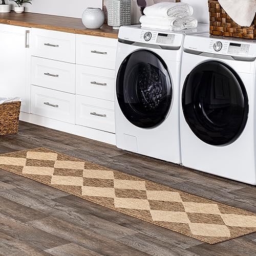 nuLOOM Outdoor Performance Collection Sabina Brown/Ivory, 2' x 8', Soft